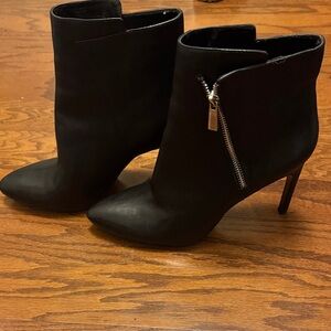 Vince Camuto Black Heeled Boots with Zipper Genuine Leather Size 10